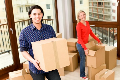 Packing supplies and fragile items ready for removals in Manor House